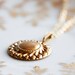 Floral Round Pendant Necklace Wave Edge Charm Simple Necklace - N078