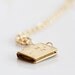 Bible Book Locket Necklace Gold Ring Bible Locket Lariat Necklace Tiny Pocket Bible Religious Jewelry - N194