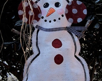 Full Body Snowman Burlap Door Hanger Door Decoration Winter Burlap Scarf