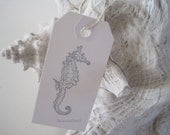 Fog Grey Seahorse Tags (set of 6)