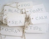 Sea, Bay, Tide, Fog, Calm Tag Set