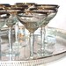 10 Vintage 50's 60's Silver Band Saucer Champagne Goblets