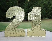 21 Large Number Pinatas. Gold Number Pinatas. Custom Pinata. Any Number Pinata. 21 birthday.  Sweet 16. Quinceanera