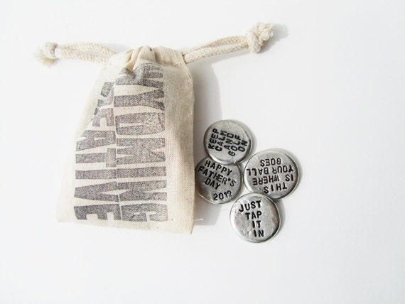 Personalized Golf Ball Marker - Groomsmen gift pocket token - Father's Day gift - mens gift