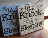 Please knock baby is sleeping sign