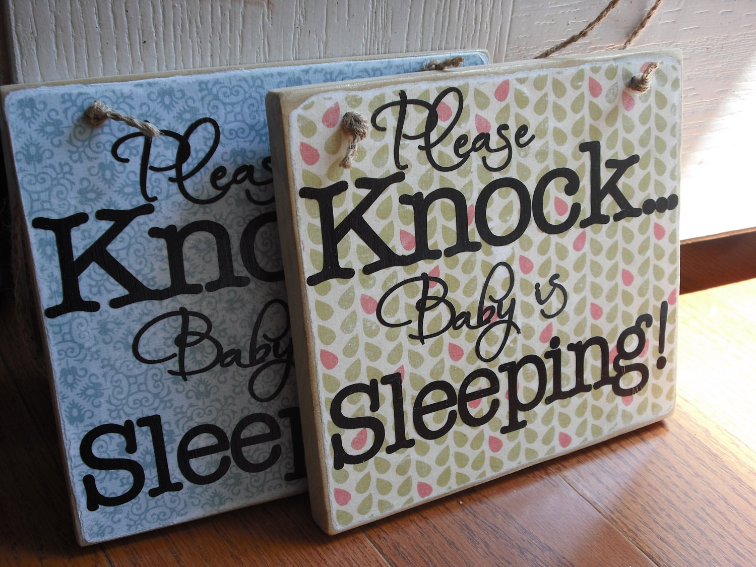 Please knock baby is sleeping sign
