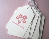 Set of 10 stamped tags with string -- "thanks a bunch"