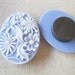 Light blue and white floral magnets -- set of 2