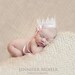 Sweet Pearl White Vintage Lace Baby Crown with Pink Ribbon - Perfect Photography Prop