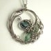 Rainbow Fluorite and Silver Sculpted Necklace Gemstone Circle