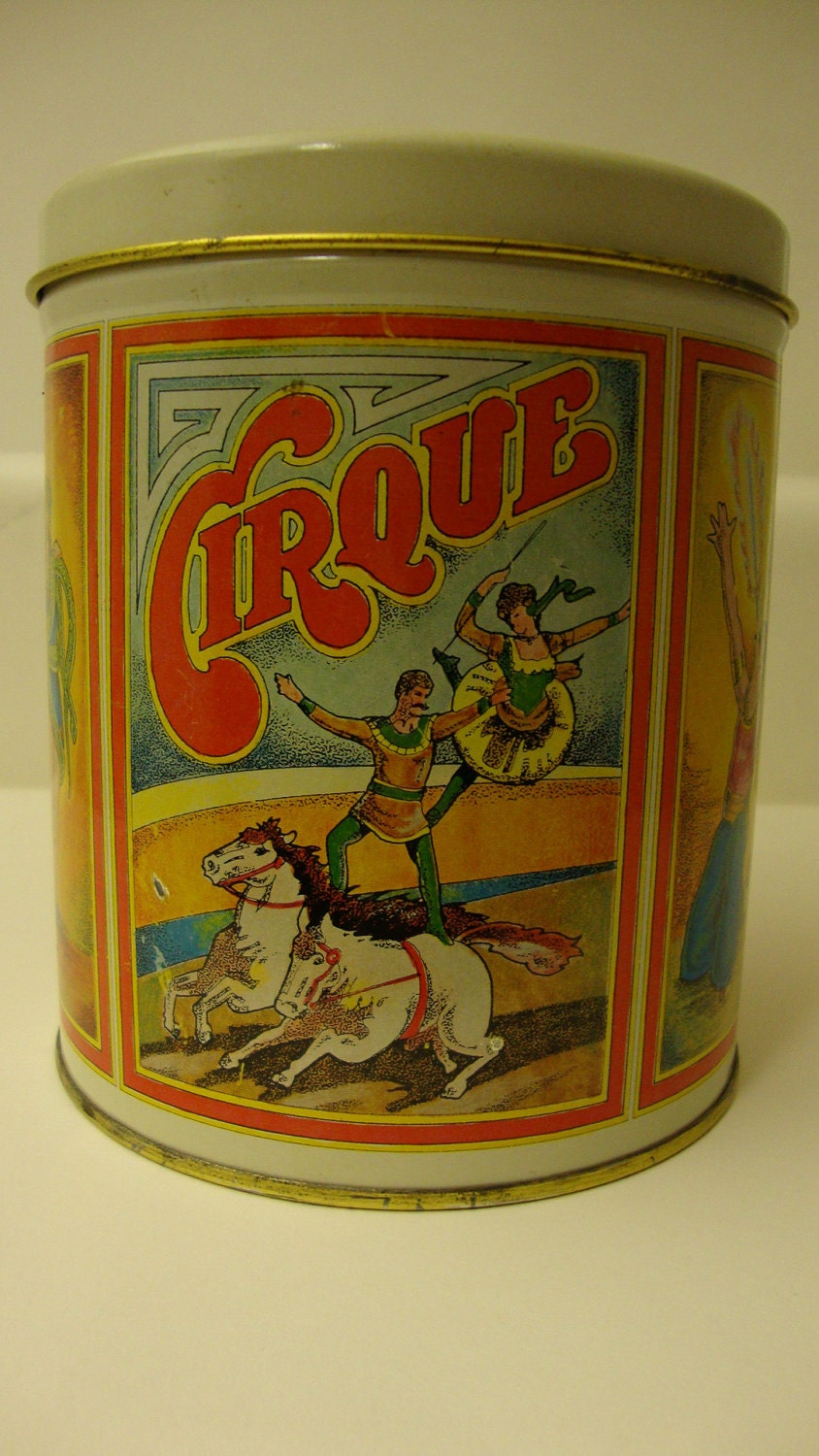 Vintage Circus Tin Can