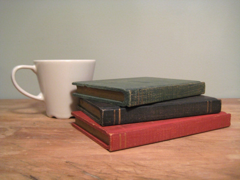 Unique Set of Vintage Painted Wooden Books