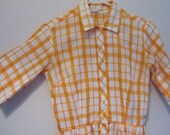 Orange plaid 60s shirtdress
