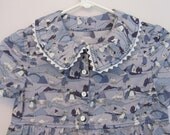 Peter pan collar farm print dress girls XL