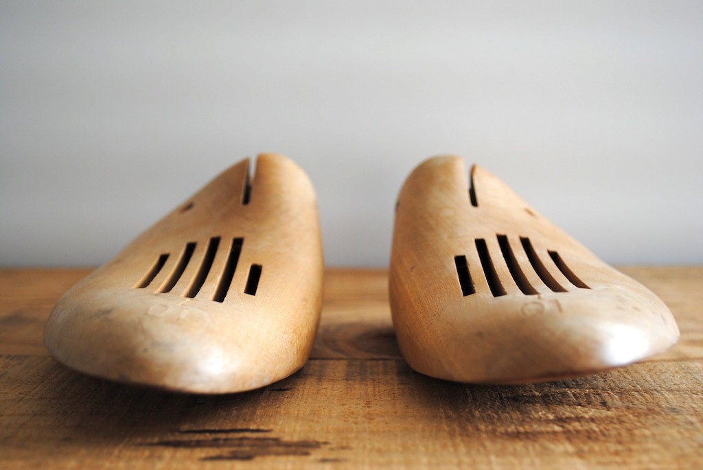 Vintage Wooden Shoe Lasts - Pair of Wood Shoe Stretchers