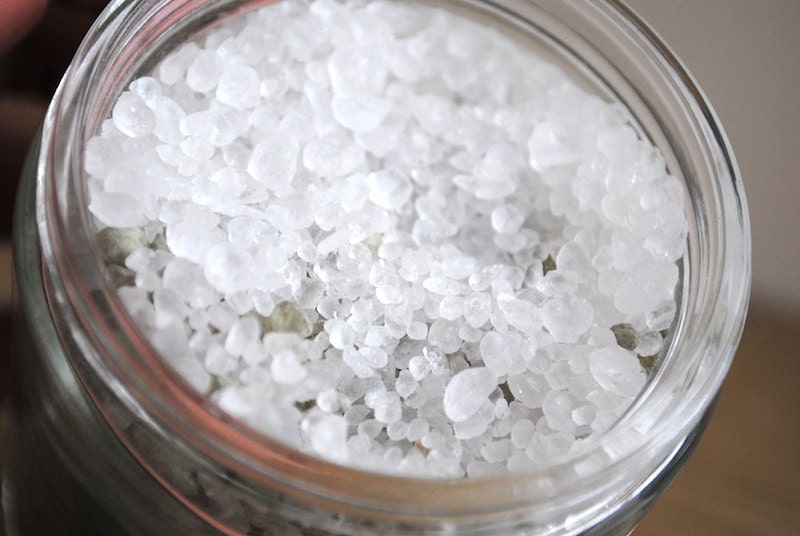 Eucalyptus and Spearmint Bath Salts. Dead Sea Salt with Essential Oils, 8 oz. Jar 100% Natural
