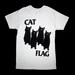 Black Flag CAT FLAG V Neck T Shirt Size LARGE Silver