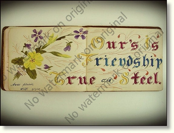 Rare Vintage Autograph Book :WW1 Period with Sketches, Poems With A Little  Military Interest