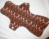 Postpartum Mama Cloth Pad brown and pink stems