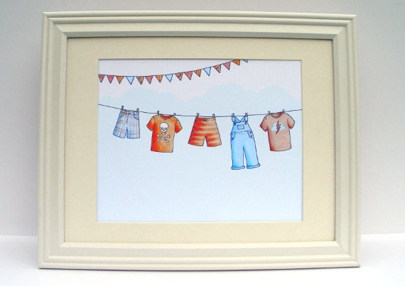Boys room banner art print ... baby boy room decor.