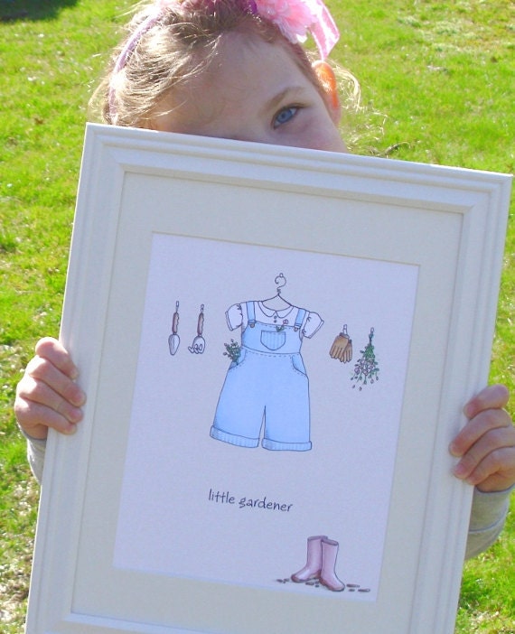 Garden decor for girls room ... little gardener wall art print