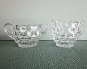 Vintage Fostoria Cream and Sugar set crystal clear