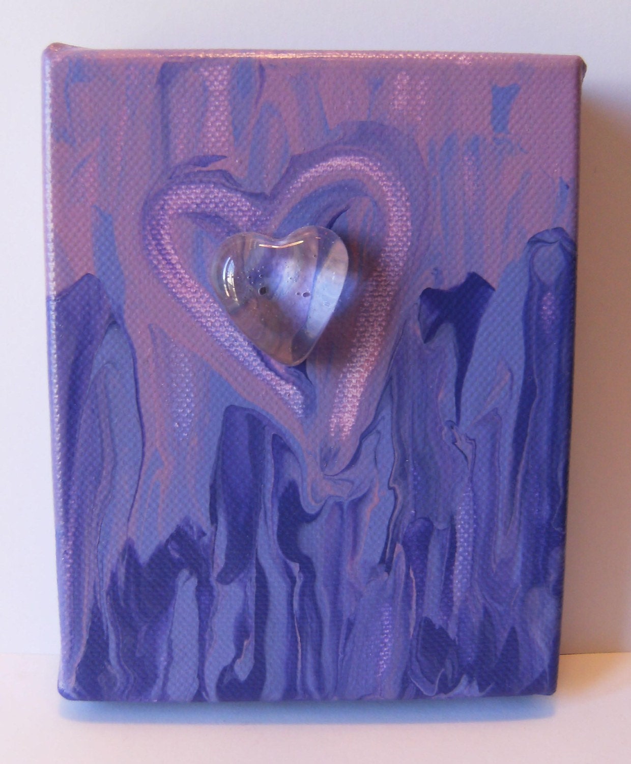 Original Acrylic/Mixed Media Abstract Fine Art Painting - Love 4 - 4x5