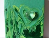 Original Acrylic/Mixed Media Abstract Fine Art Painting - Love 11- 4x5