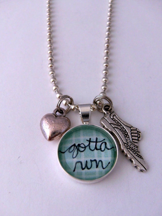 Necklace - Gotta Run - Running Shoe - Heart - artbycherinda Necklace - Gotta Run - Running Shoe - Heart - artbycherinda