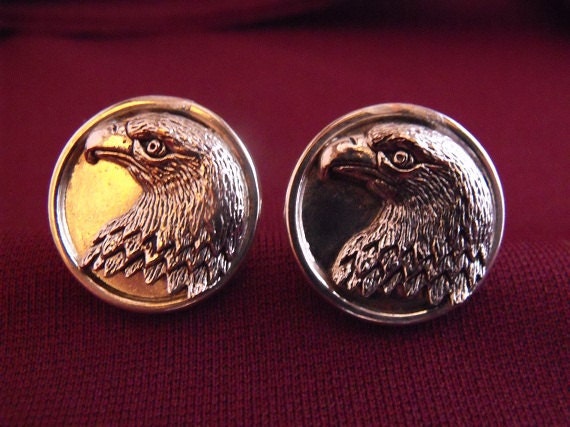 American Eagle Motorcycle Cufflinks Silver Mens accessory