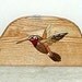 Hummingbird Coat Rack Handcrafted Intarsia