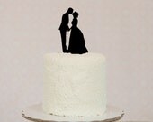 Personalized Silhouette Wedding Cake Topper in Acrylic and Digital Silhouette File