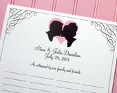 Custom Silhouette Wedding Certificate / Guest Book alternative made from your photos by Simply Silhouettes