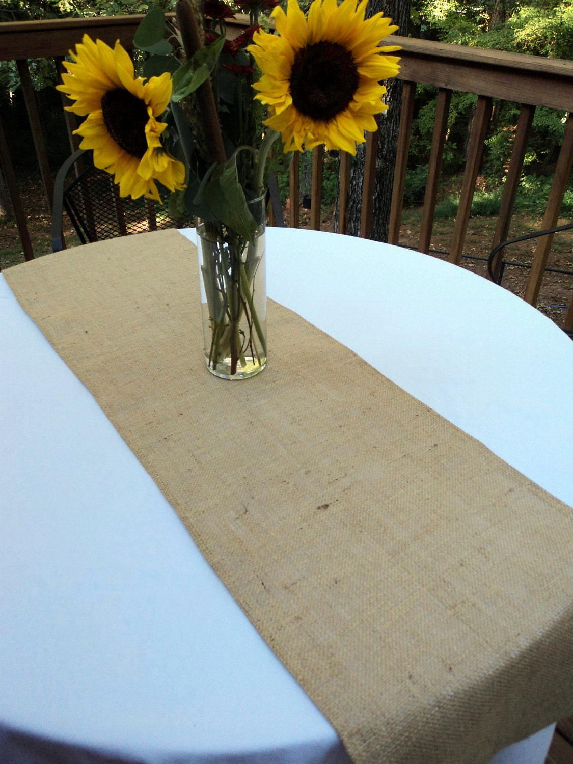 Burlap Table Runner 14" x 84"  Rustic Chic Decor Custom Size Available