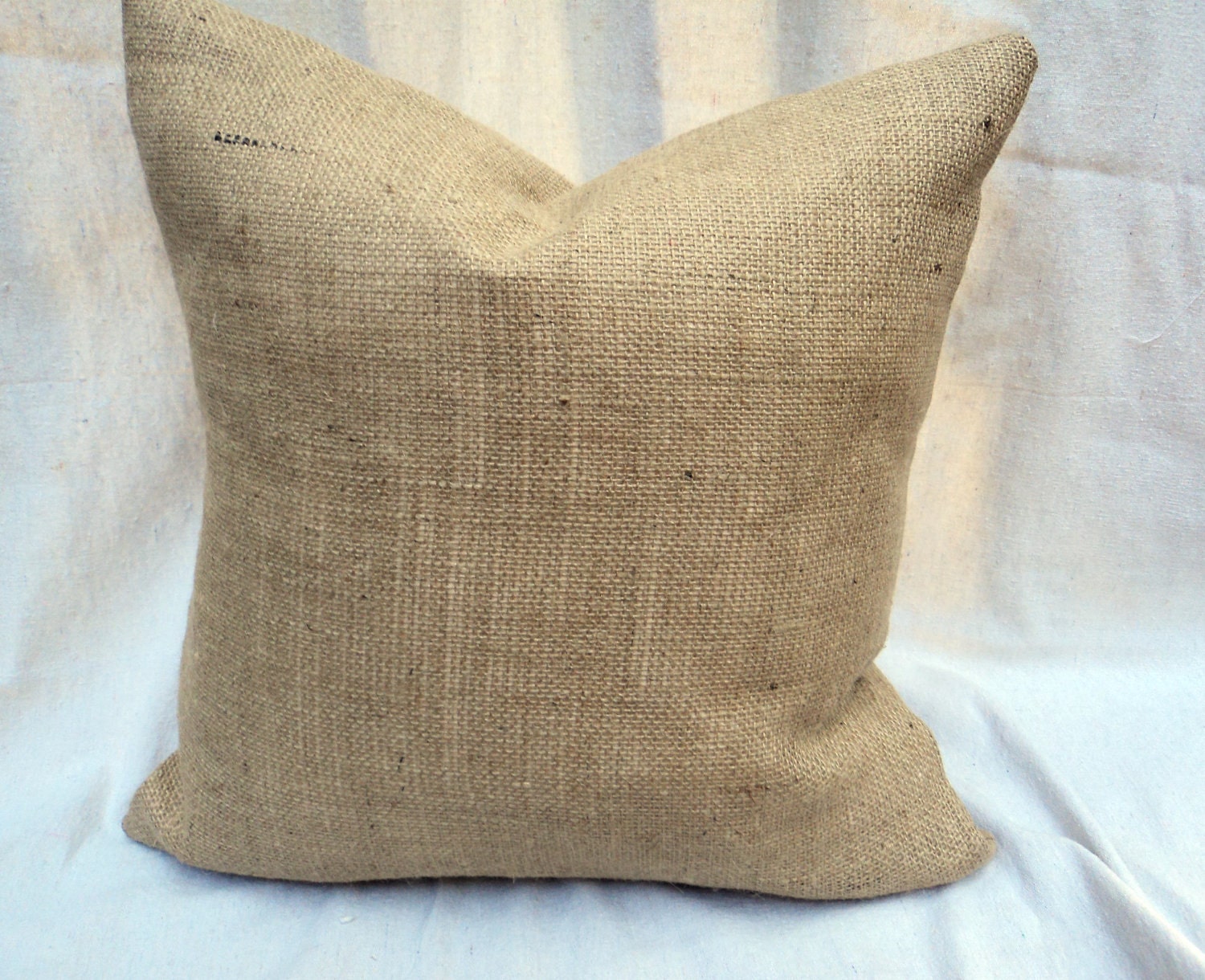 Burlap Pillow  Cover 16 x 16 Decorative Pillow
