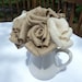 Burlap Bouquet Burlap Wedding 7 Stemmed Burlap Flowers Rustic Wedding Floral Arrangement