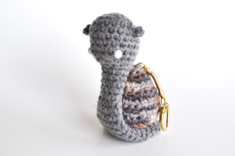 Amigurumi Snail - Crocheted Keychain - Zipper Pull - Charm