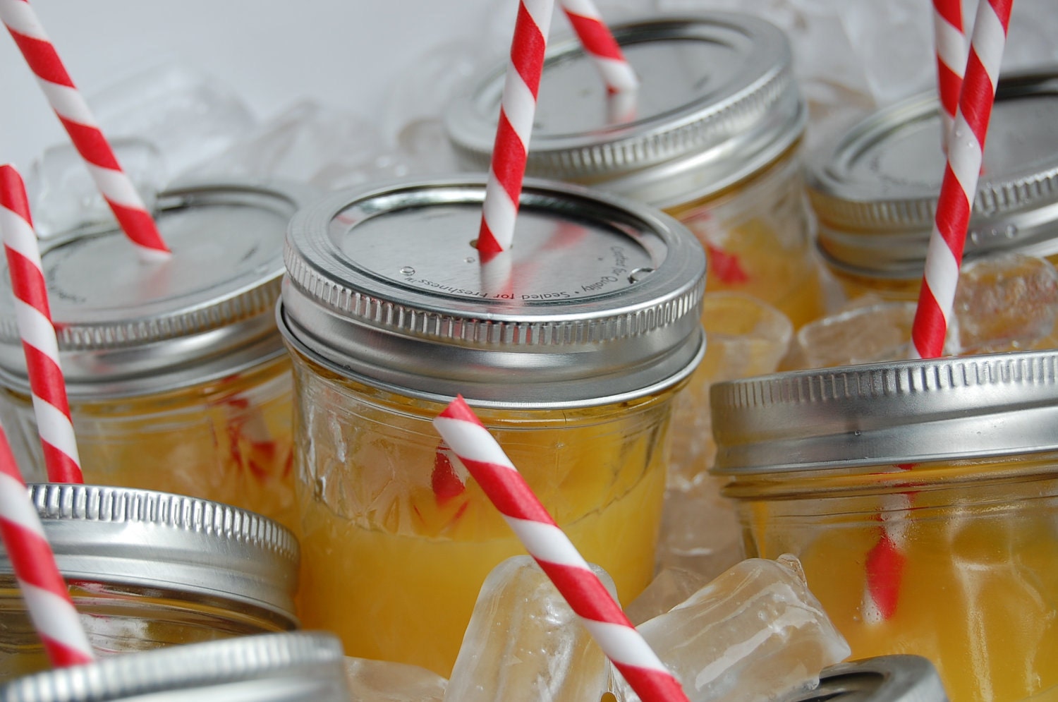 Mason Jar Drink Lids/ Ready for your straw/ Set of 24