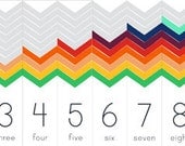 Chevron Number Cards (0 - 10)