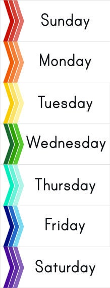 Printable Chevron Perpetual Calendar Cards with Days and Months