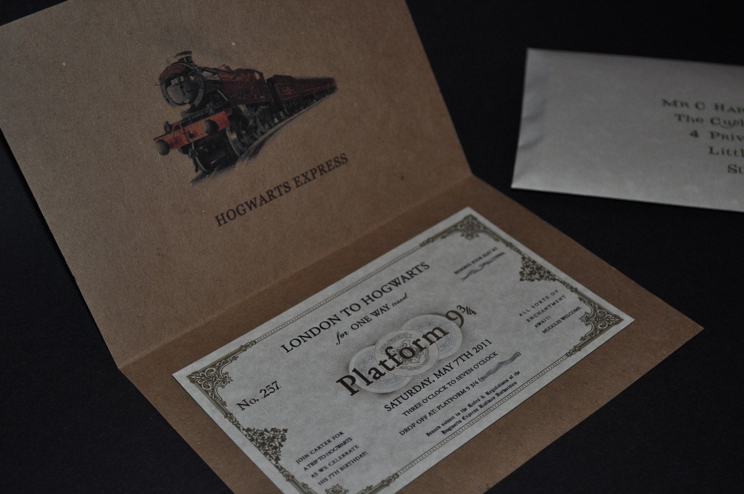 Invitation - Harry Potter Hogwarts Express Train ticket / Ticket Cover Il_170x135