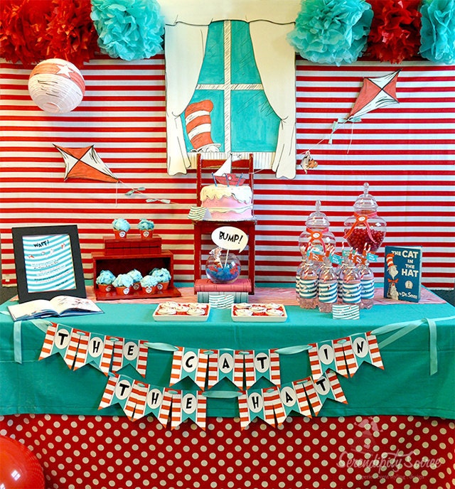 Suessical "Cat in the Hat" Banner- Printable Custom - (Amy Atlas Feature) Cat ,Hat Il_170x135