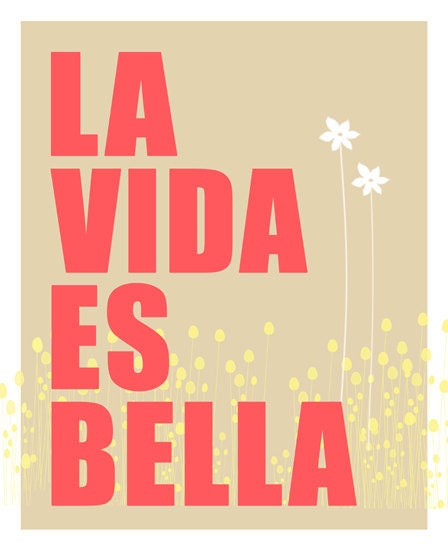La Vida es Bella - 8 x 10