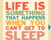 Art Print Life is 8 x 10 inspirational quote wall poster plakat Typography, Writing, Clouds, Sky, Sale