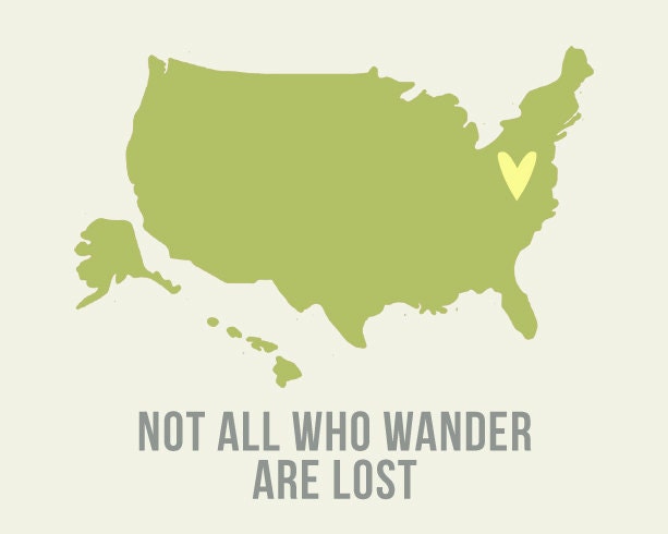 Not All who WANDER are lost USA - 8x10 inch fine art print SALE  buy 2 get 3