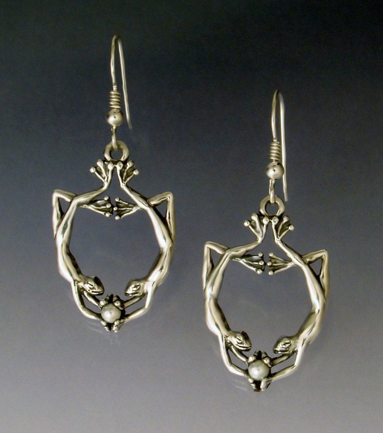 Water Ballet Frog Earrings