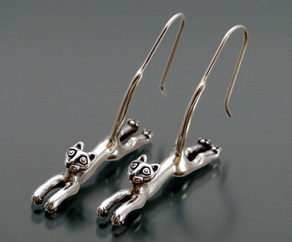 Hanging Cat Earrings