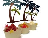 Hawaiian Cupcake Wrappers AND Toppers - Set of 24 Il_170x135