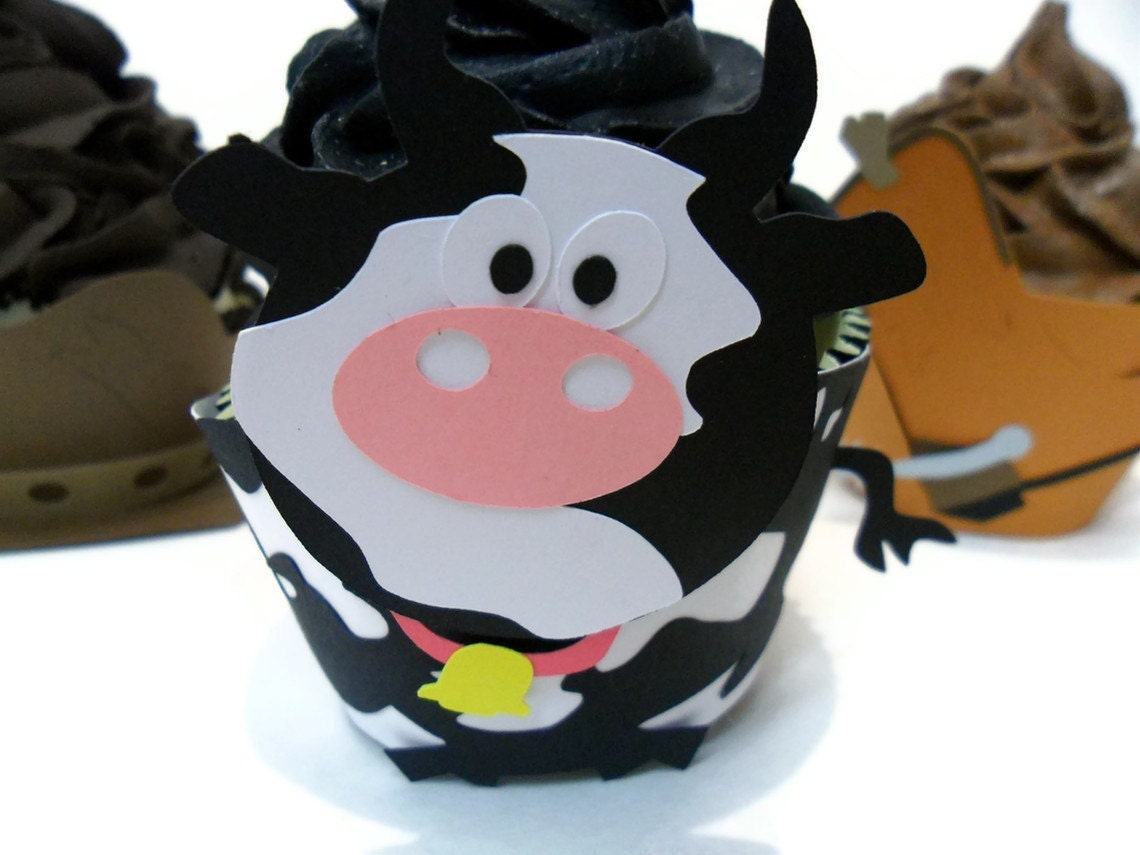Cow Cupcake Wrappers - set of 12 Il_570xn