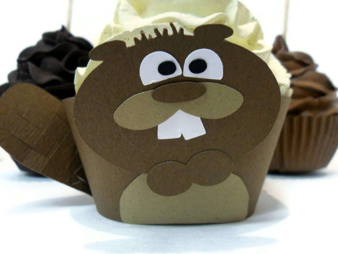 Beaver Cupcake Wrappers - Set of 12 Il_570xn